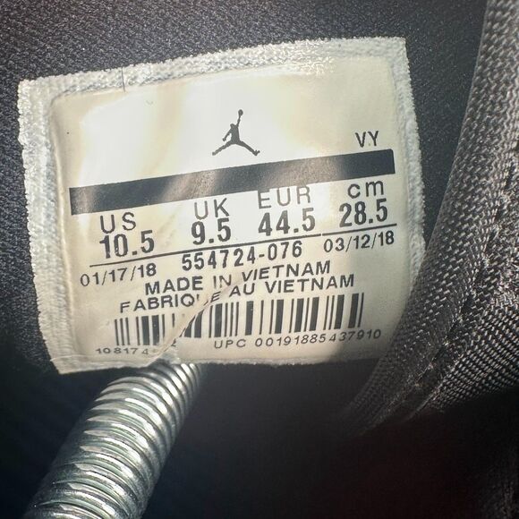 Jordan 1 Mid Last Shot Athletic Sneakers Mens 10.5 Black Leather Lace Up Mid Top main image 7